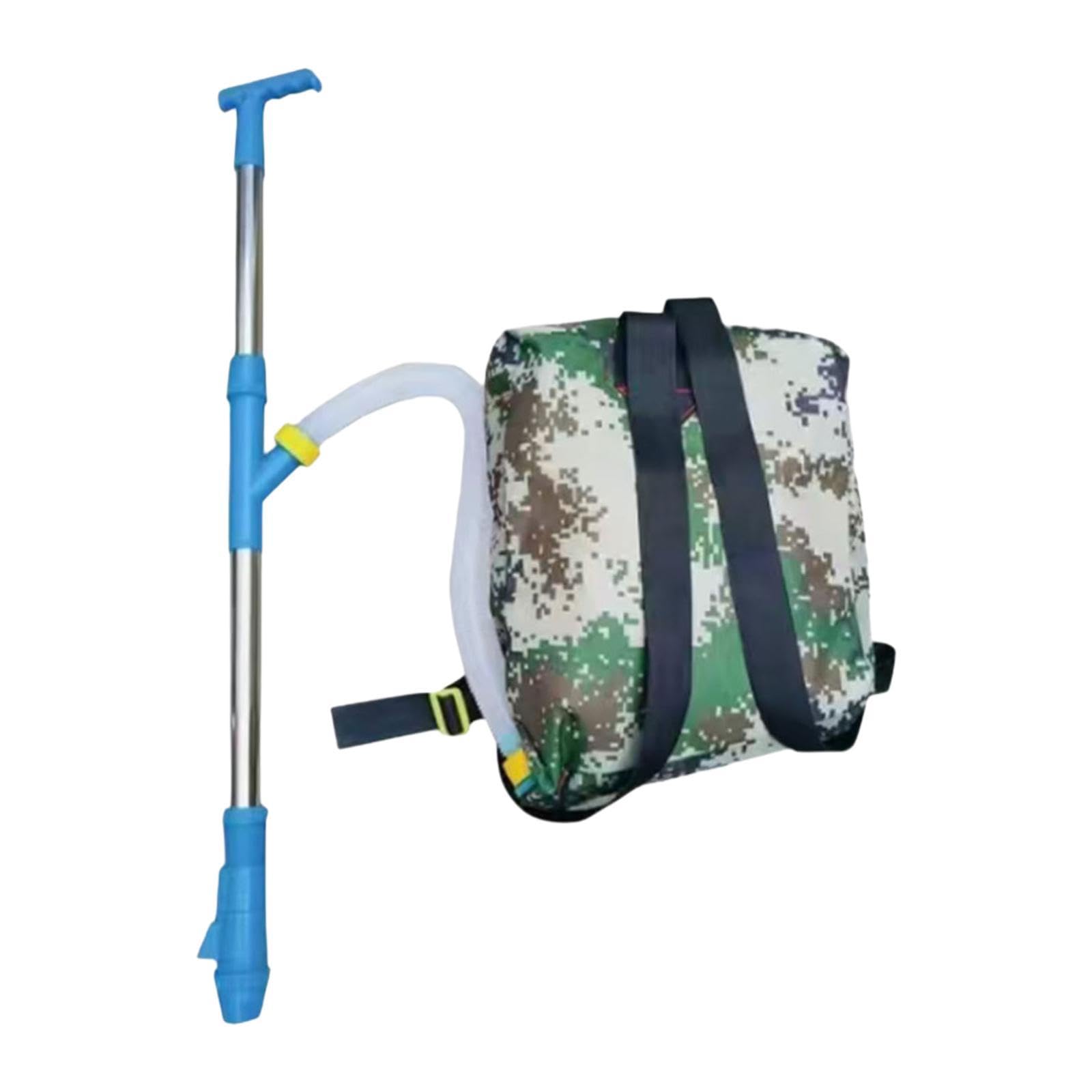 Fertilizer Spreader Handheld Corn Vegetables Adjustable Fertilizer Dispenser Blue Stainless Steel-image-4