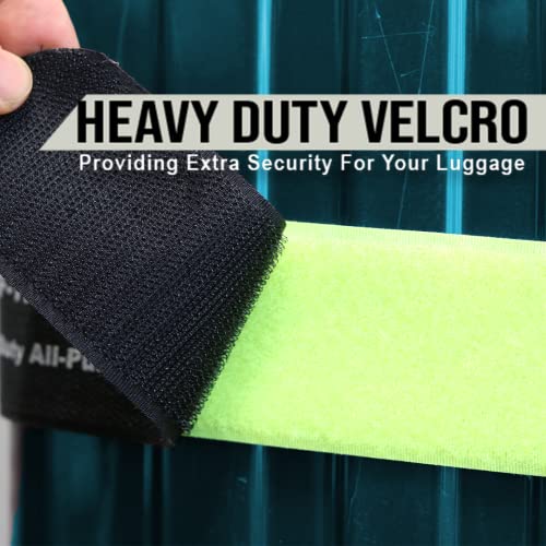 Boxer 4 Pack Velcro Luggage Straps for Travel, Heavy Duty Velcro, Easy to Use and Adjust - TSA Approved (Red - Neon Gren)4