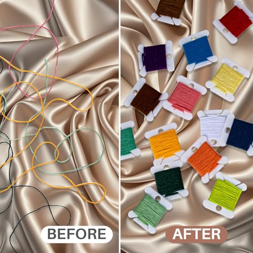 image for 150PCS RAINFLOW Plastic Embroidery Floss Bobbins - White Embroidery Fl