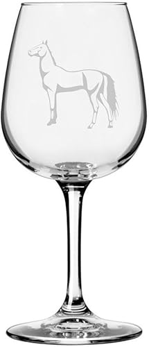 Miniatura 89 de Abaco Barb Body Horse - Copa de vino grabada multiusos (12.75 onzas)