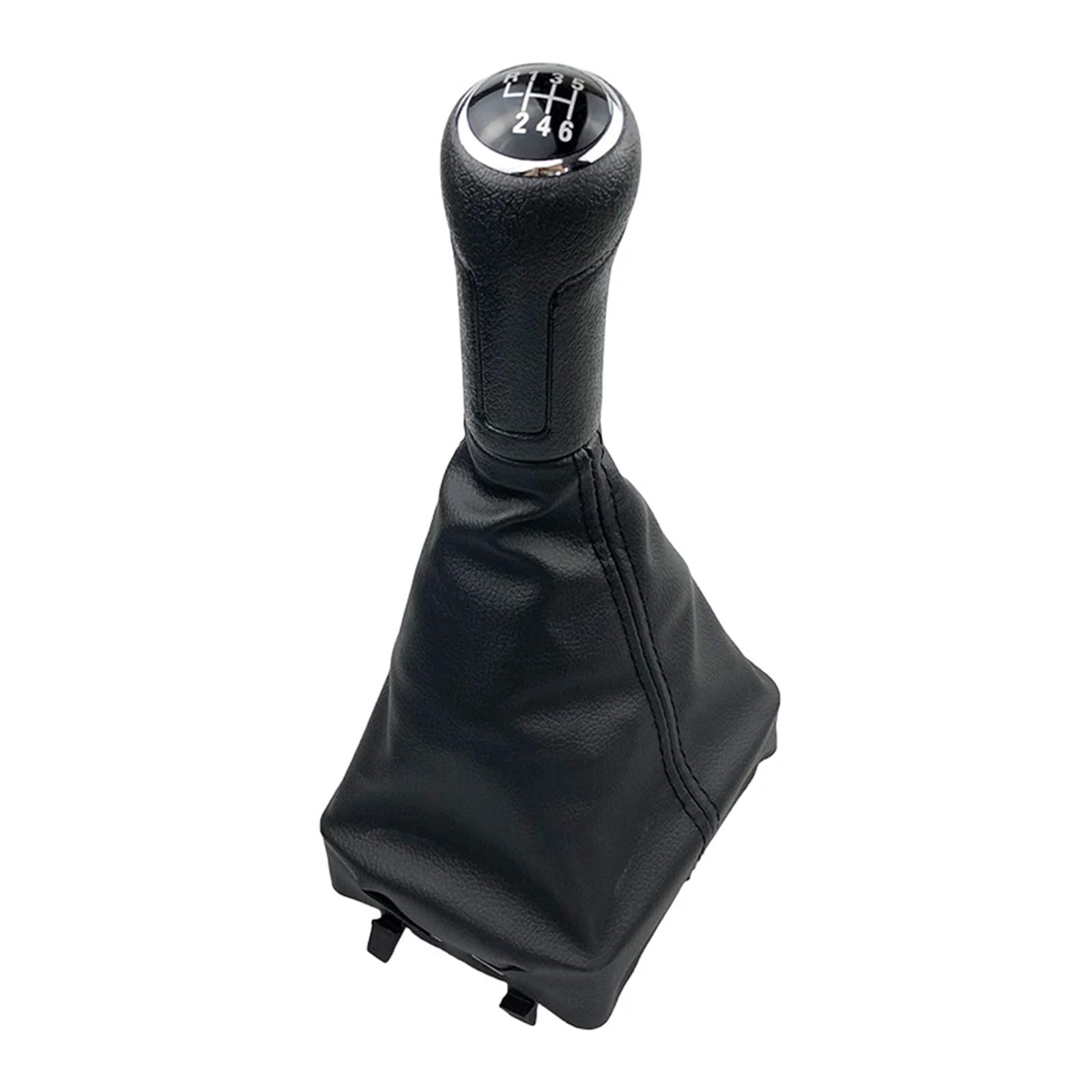 Grozzy Universal Shifter Handle Car Gear Shift Knob Lever Shifter Gaiter Boot Cover for Volkswagen for Polo 9N 9N2(6-Speed-Black- Black)