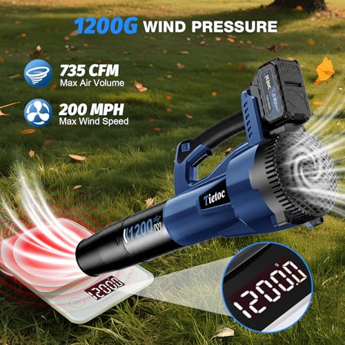 Image of Leaf Blower Cordless - Brushless Motor Electric Blower with 2 Batteries