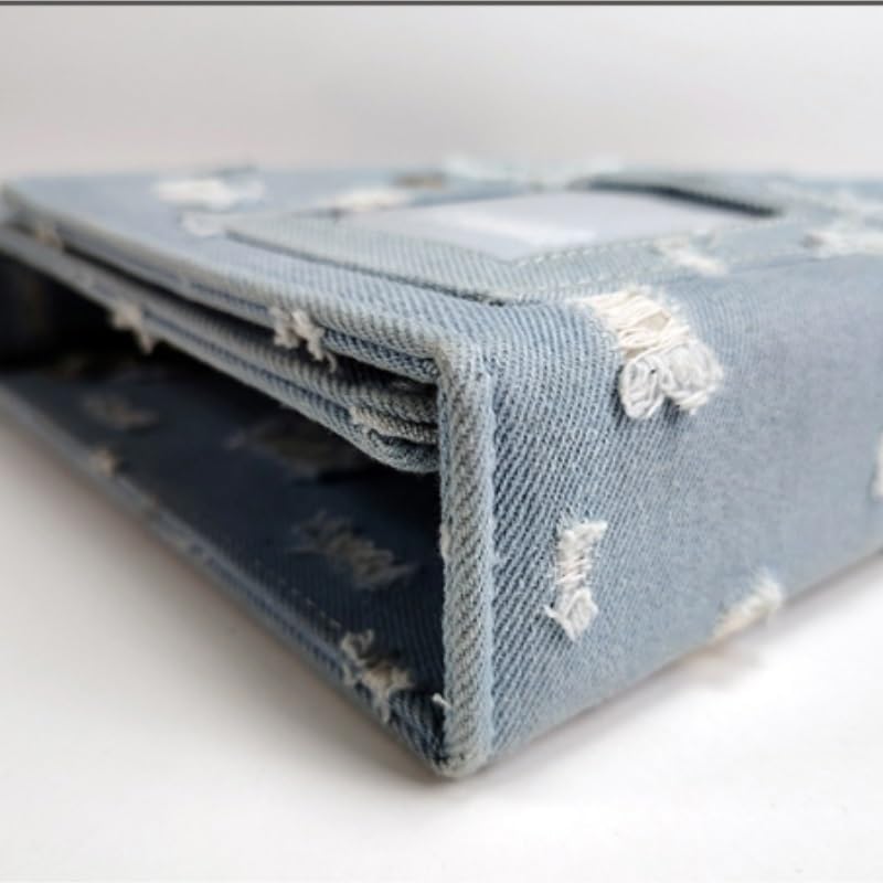 Travel Growth Commemorative Book ﻿ Denim Album Cloth Card Album Album Cover Cloth Album Card Album Applicable to Photos, Receipts, Star Cards, etc