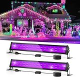 T-SUN 40W LED Black Light Bar, Blacklight Bars with Plug and Switch Light Up 22x22ft Area Strip Lights for Glow Party Body Paint Fluorescent Poster Halloween Bedroom Classroom Stage Lighting 2 Pack