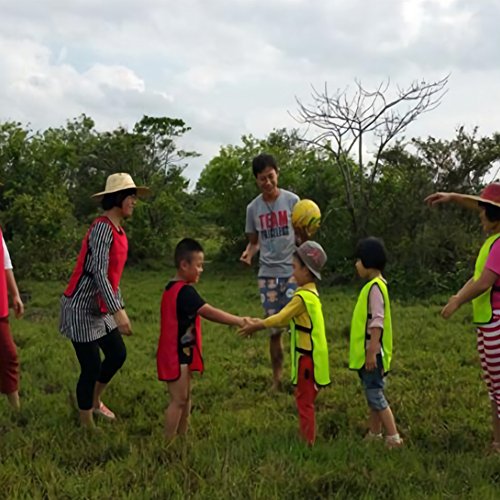 Children Sport Vest, 5Colors Children Waistcoat Vest Jacket Team Practice Jersey for Outdoor Sports Football Training (Fluorescent Green) - Image 3