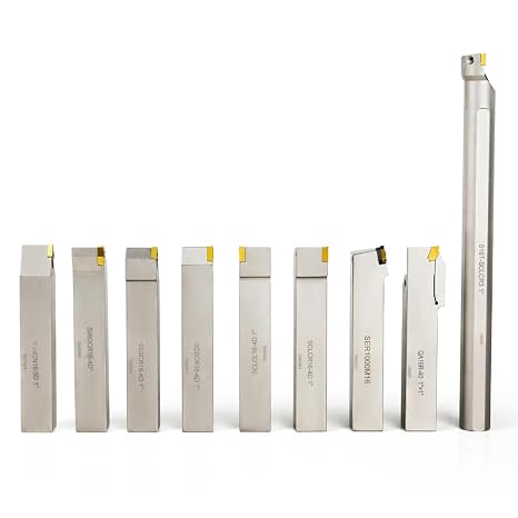 OSCARBIDE 9-Piece 1 Shank Indexable Lathe Tool & Boring Bar Set