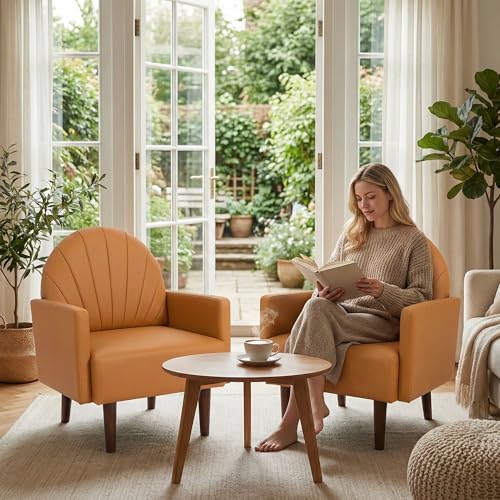 Sillón Espalda Capitoné Terciopelo Naranja oscuro miniatura 1