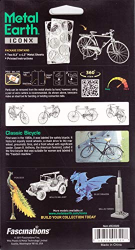 Fascinations Metal Earth Premium Series Classic Bicycle 3D Metal Model Kit - Image 7