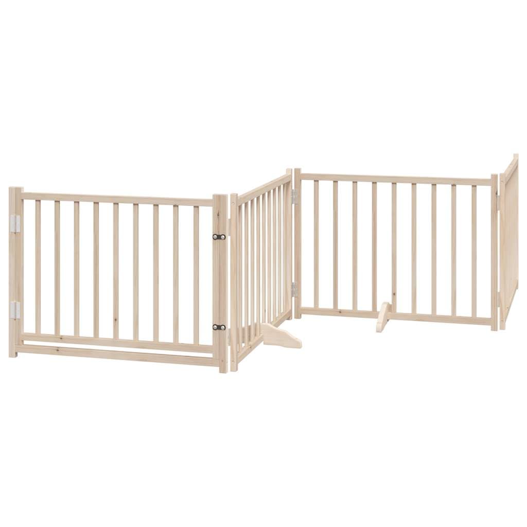 Homgoday Barrera para Perros,Barrera de Seguridad para Perros Mascotas,Valla Perros Interior Puerta para Perros Plegable 8 Paneles Madera de álamo 640 cm