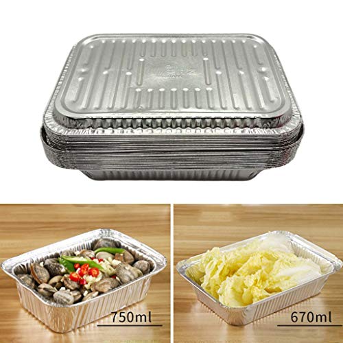 Bandejas coletoras de alumínio FLAMEER para assar, assar e cozinhar, prata – 10 peças