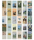 Scatola per cartoline natalizie: set vintage con 30 cartoline di Natale diverse.
