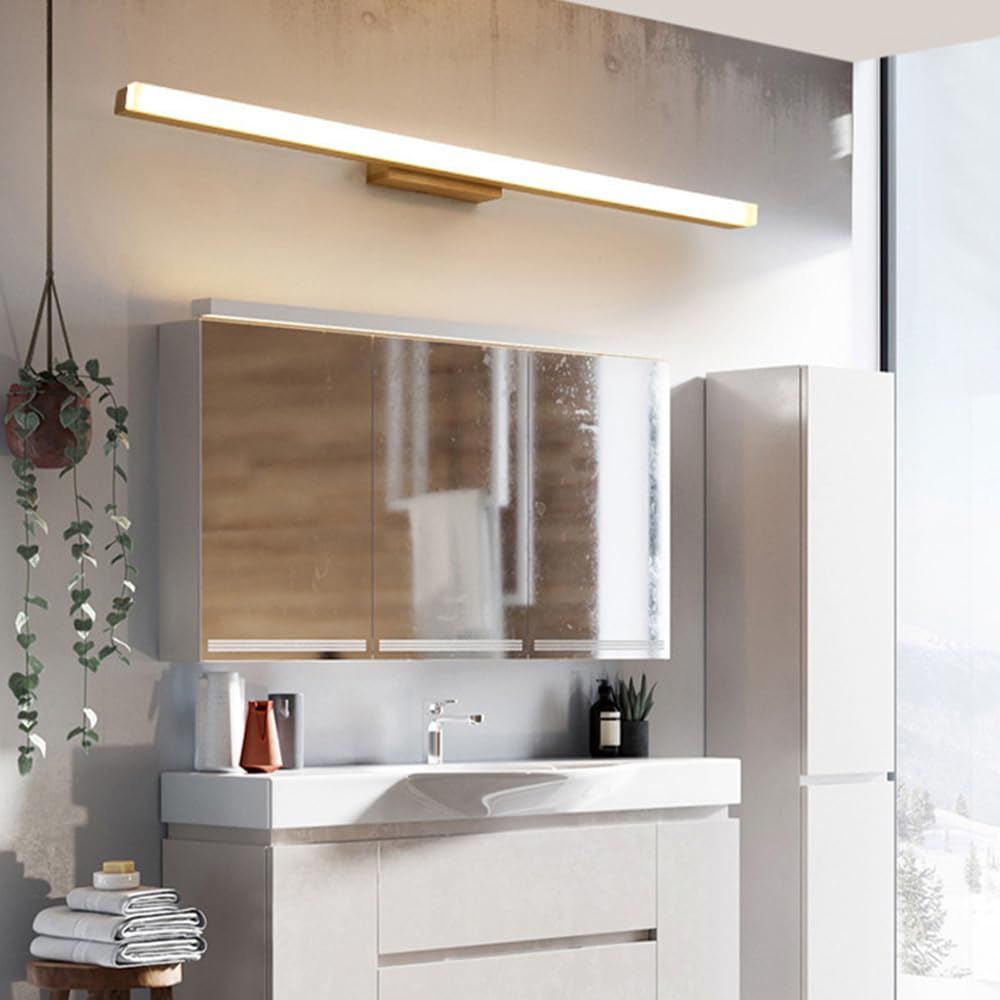 Lampa ścienna LED, Drewniana długa taśma oświetleniowa do łazienki, Kinkiet ścienny LED do łazienki, Liniowa lampa przednia do lustra do makijażu, Drewniana lampa łazienkowa do sza