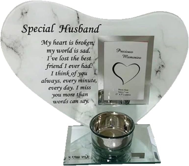DAVID FISCHOFF Glass Photo Frame Special Husband Memorial Candle Holder Family Decoration