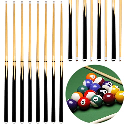 Wettarn 8 Pack Pool Sticks 2 Piece 58 Inch Bar Billiard Pool Cue Table 12 oz 13 mm Glue for Tips Hardwood Wooden Cue Sticks Gift for Adults, Beginner, Men, Player, Starter, Club, Party, Father's Day by Wettarn - Used condition - US$62.97
