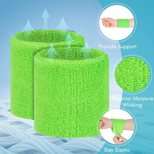 Image of 8 Pack Wrist Sweat Bands for Men Women, Absorbent Sports Wristband
