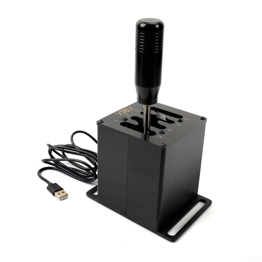 NINMORTH Levier de vitesse manuel en alliage d'aluminium avec pommeau en fibre de carbone pour simulateur de course Logitech G27 (6-HB039)