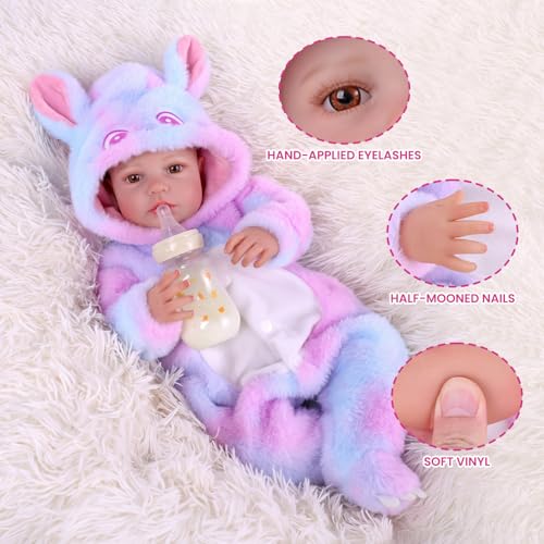 Muñeca Reborn BABESIDE 20 pulgadas niña con accesorios miniatura 2