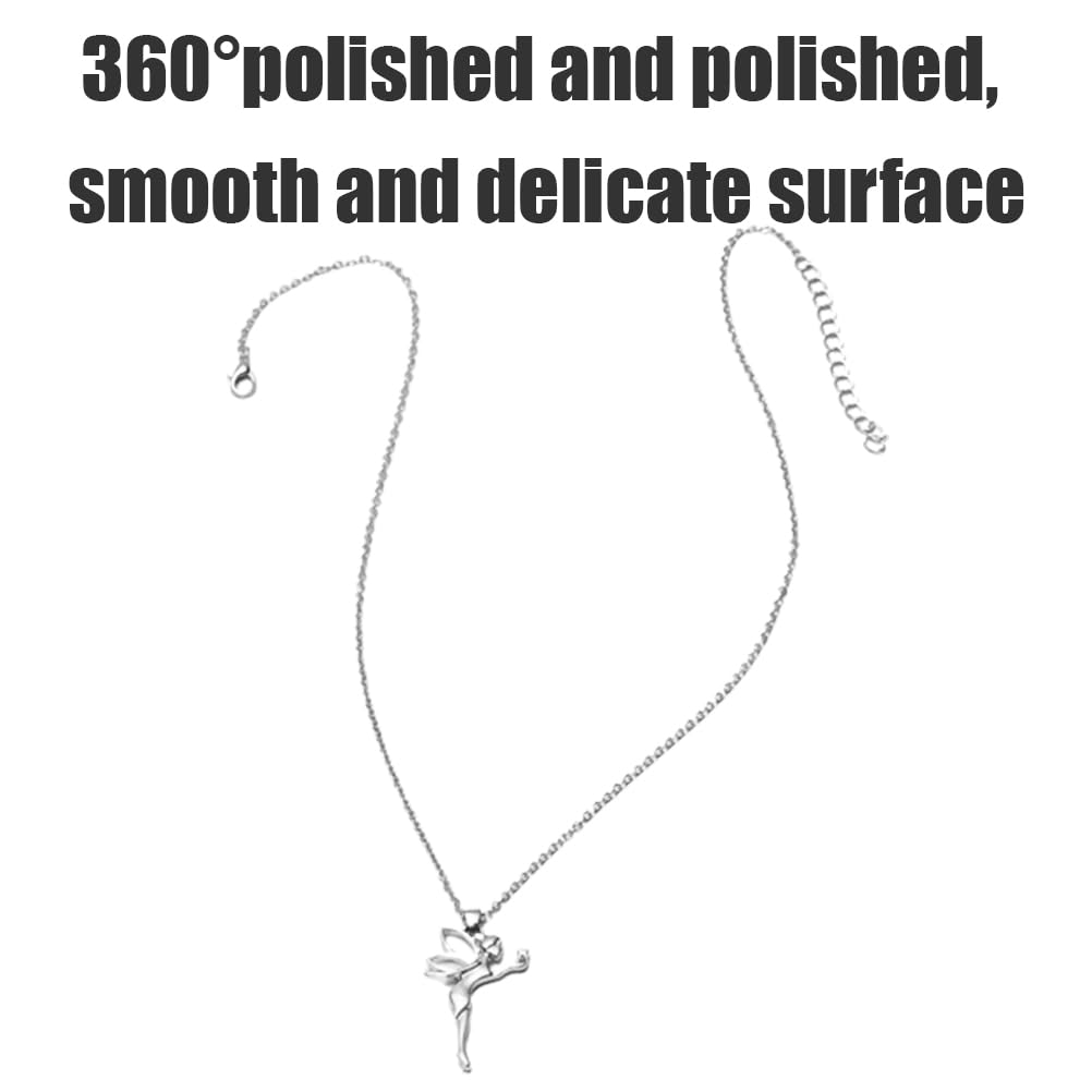 Collana Fata Con Ali Di Farfalla In Acciaio Inossidabile Placcato Oro 18K - Gioiello Ipoallergenico Per Donne E Ragazze - Regalo Per Compleanno, Natale, Festa Della Mamma - 4
