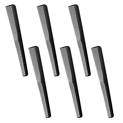 6-Pack Carbon Fiber Tapered Barber Combs Set