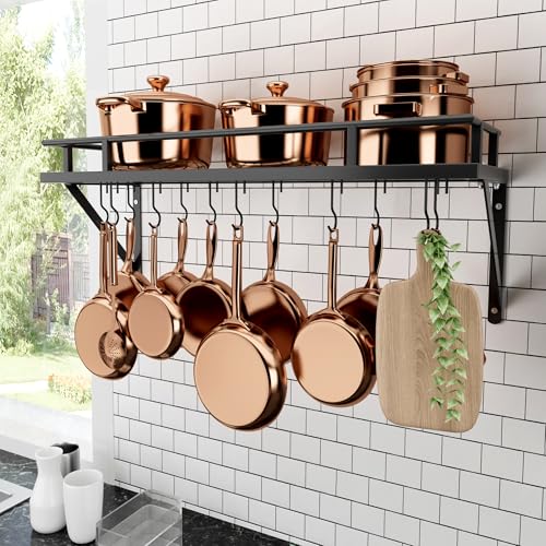 KES 30-Inch Kitchen Pan Pot Rack Wall Mounted Hanging Storage
