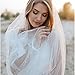 Cliory White Pearl Bride Veil Pearl Wedding Bridal Veil Short Wedding Veil Comb Bride Veil Bachelorette Party Veils for Women Wedding