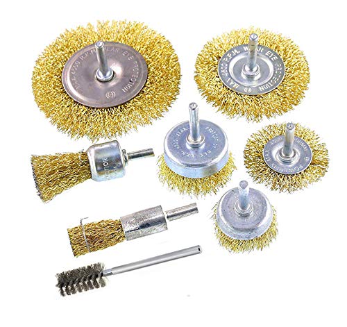 Set di 3 spazzole metalliche, setole in nylon/ottone/acciaio inox, con impugnatura curva per ruggine, sporco e vernice con pulizia profonda – 17 pollici