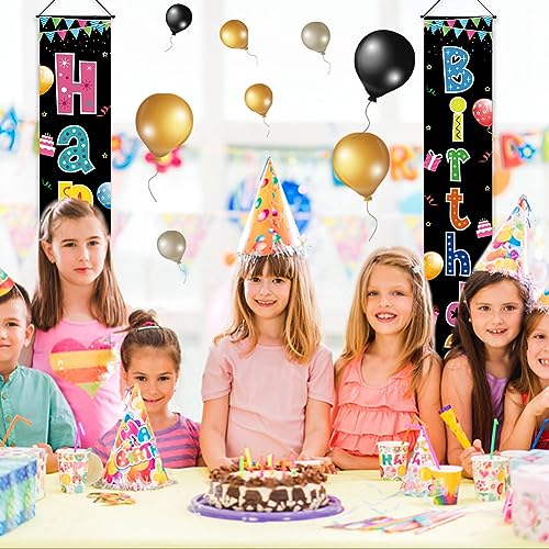 Image of Birthday Decorations Banner, Happy Birthday Door Sign for Men Women Boys Girls Ideal Birthday Decorations Party Supplies Outdoor Indoor 72 x 12 Inch