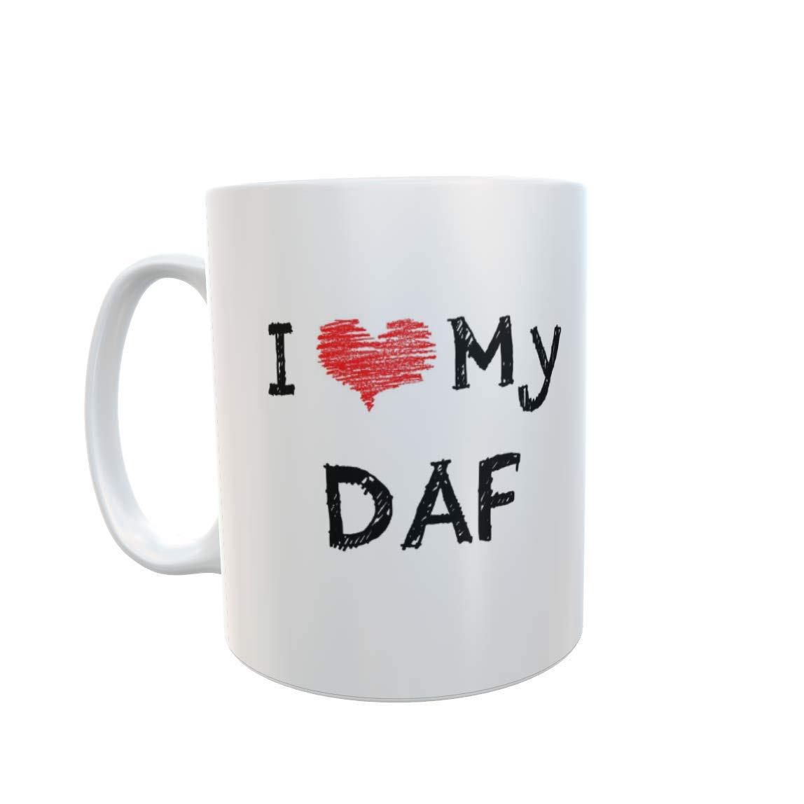Decalarama White Daf Mug Gift – I Love Heart My - Novelty Cute Truck Lorry Driver Ceramic Cup