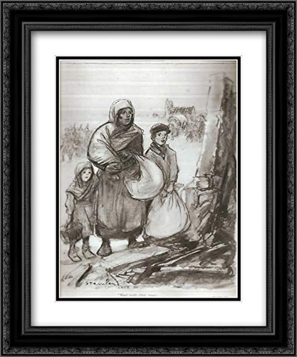 Nous Voila Chez Nous 20x24 Black Ornate Frame and Double Matted Museum Art Print by Theophile Steinlen