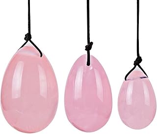 wrtgerht Huevo Yoni de Cuarzo Rosa Natural for Mujer, ejercitador Kegel, Huevos de Jade, Bola de Cristal, Huevos Kegel, 3 Huevos Piedra de Cristal (Color : 3 Eggs)