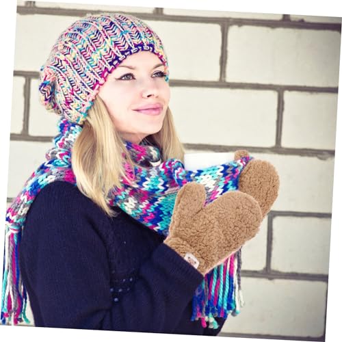 SAFIGLE Cartoon Fleece Mittens for Girls Thick Warm Winter Gloves Set Cute Animal Design Insulated Cold Weather Handwear for Boys and Girls for Cycling and Outdoor Activities2