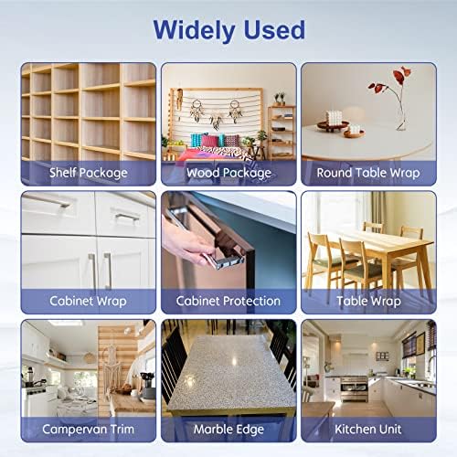 FAKILO 16mm×5m U-Shape Flexible Furniture Edge Banding, White TPE Self Adhesive Veneer Edging Strip Edge Protector, DIY Furniture Edge Trim for Table Cabinets Chairs Shelves Restoration - 5