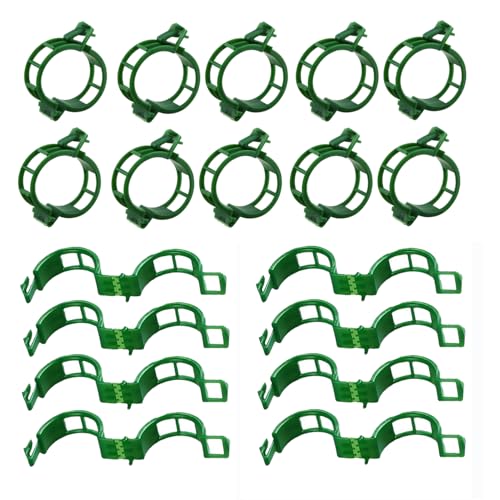 7Queen Plant Support Clips - Tomato Clips for String Trellis, 100pcs Grape Vine Clips for Garden Netting Climbing Plants, Secured Plastic Plant Clip for Fixing Stem and Vine (100, Green)