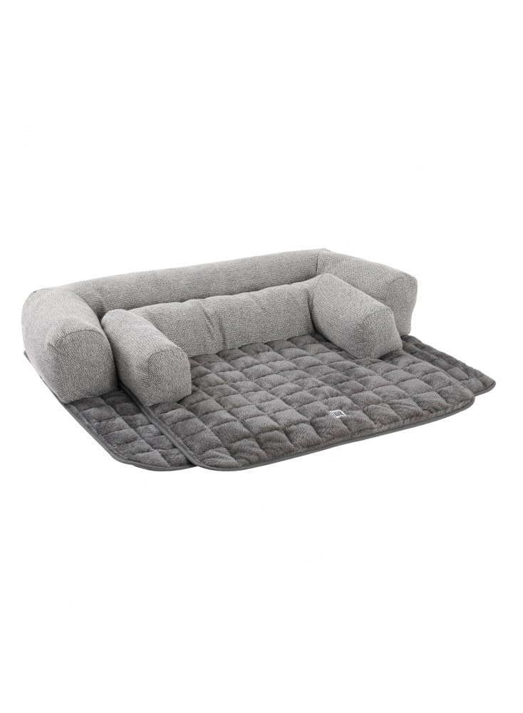 Mon ami Luki - Protège canape - Anti-Derapant - Gris - Chien - 10x85x20CM