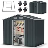 RELAX4LIFE Gartenhaus Metall, 235 x 171 x 196 cm, Geräteschuppen wetterfest...