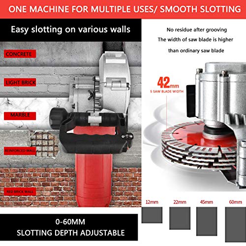 PLASMARGON Wall Grooving Chaser Cutting Machine 5500W Multifunctional Cutter Electric Wall Slotting Machine 110V