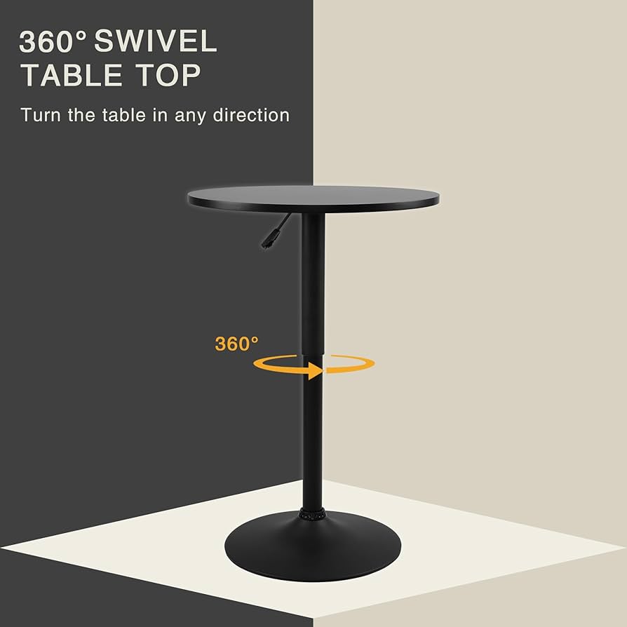 Amazon.com: NOBPEINT Round Pub Table, Height Adjustable Bar