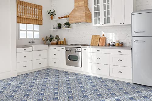Azulejos autoadhesivos pared Decormat con patrón portugués de 30x30cm en pack de 9 piezas de PVC 3