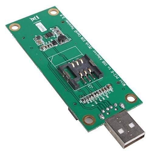 cablecc Mini PCI-E to USB Port 52PIN Adapter Card with SIM Slot Module LTE Testing Tools, Green - Image 5
