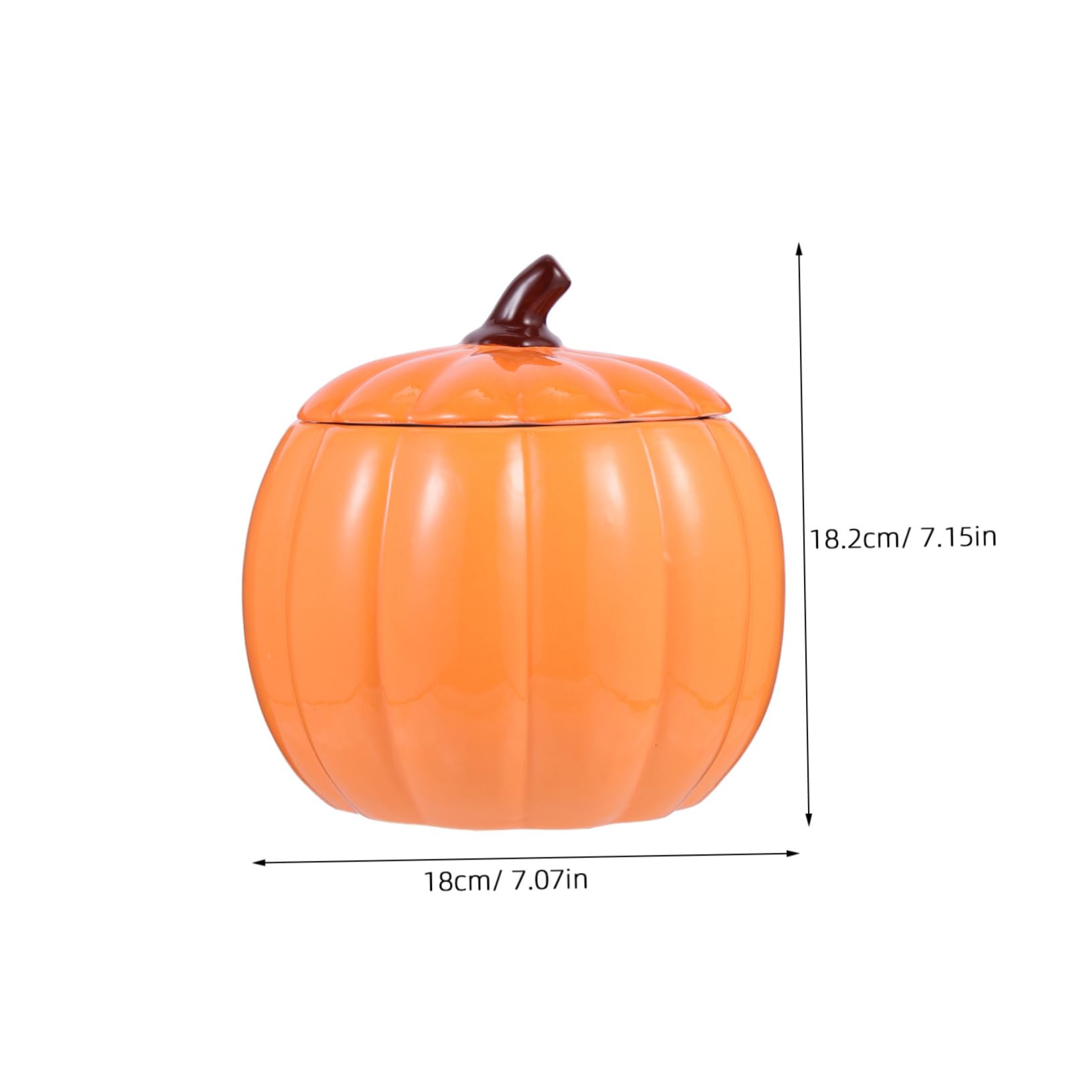 LIFKOME Tazza Forma di Zucca in Ceramica Barattolo per Zuppa di Halloween Contenitore di Zucca per Festa del Raccolto Ciotola Coperchio per Cibo