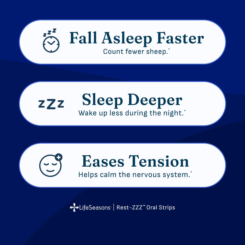 Rest-ZZZ Oral Strips - Powerful Sleep Support Supplement - Fall Asleep & Stay Asleep - Calms Nervous System - Naturally Ease Tension & Restlessness - Low Dose Melatonin & GABA - 30 Servings — Amazon image 2