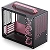 JONSBO /JONSPLUS Z20 Negro/Rosa Micro-ATX Mini Tower Pc Case, con asa de transporte desmontable, tamaño mini, compatible con hardware de alto rendimiento, compatible con 240AIO, enfriador H160mm
