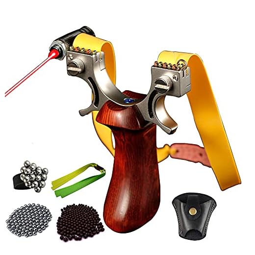 Slingshots för Jakt Vuxna med Grepp i Massivt trä och 3 Hjälpsikt och 2 Gummiband och 200 Stål Ammunition och 200 Lera Ammunition och Förvaringsväska för jakt Utomhus