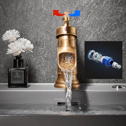 Robinet cascade haut pour mitigeur de lavabo rétro noir et robuste