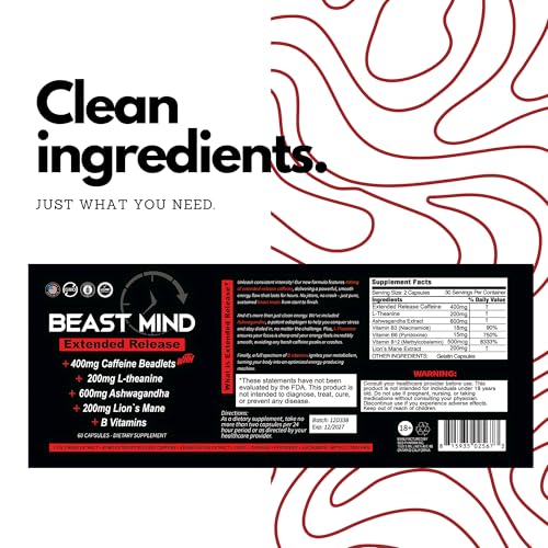 Beast Mind Extended Release Energy Pills