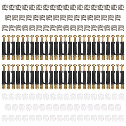 Conector de Muebles Exc�ntrico Accesorio Tornillos de Fijaci�n para Muebles Kit de Exc�ntricas con Pernos M6x40mm y Tuercas para Empalmar de Muebles Gabinetes de Mesa 50 Juegos
