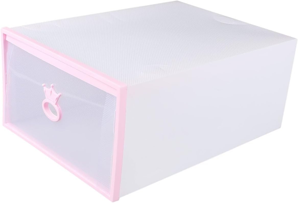 Alipis Stackable Shoe Storage Box Lids Thick Plastic Organizer for Closet Portable Drawer Shoe Holder for Sneakers and Boots
