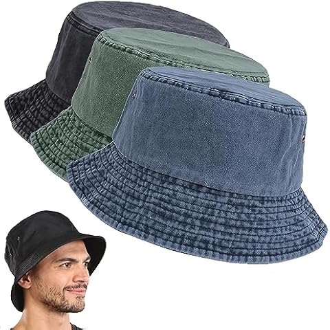 OuMaiFeng Vintage Denim Fishing Bucket Hats Cover