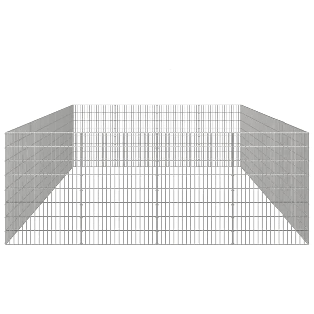 vidaXL Recinto per Animali Ruspante 24 Pannelli 54x80 cm Ferro Zincato, recinto per Conigli, Box per Animali Domestici, Recinzione per Conigli