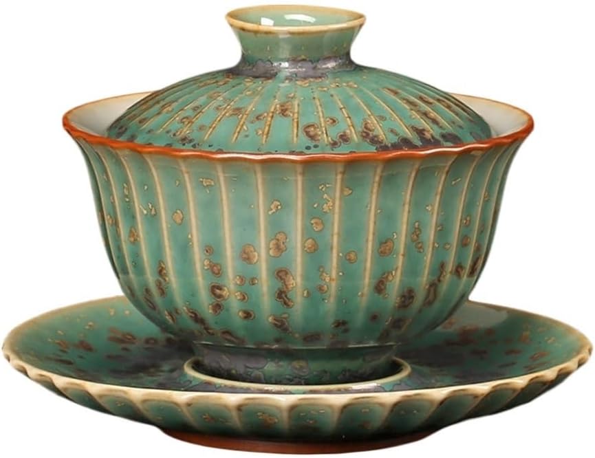 Ceramic Gaiwan Handmade Ice Cracked Glaze Cover Bowl Household Filter Tea Boutique Set